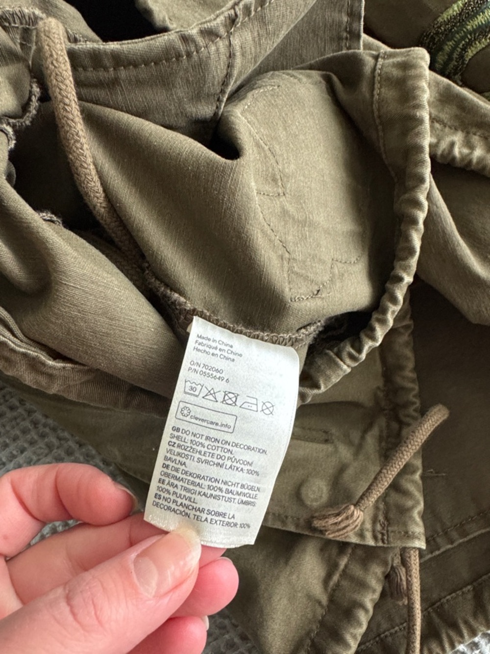 H&M Boxy Olive Green Military Jacket with Embroidered Bird, Rose & Snake Patches - Picture 14 of 14